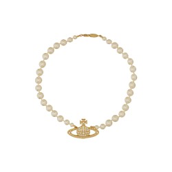 PEARL CHOKER WITH ORB BAS-RELIEF