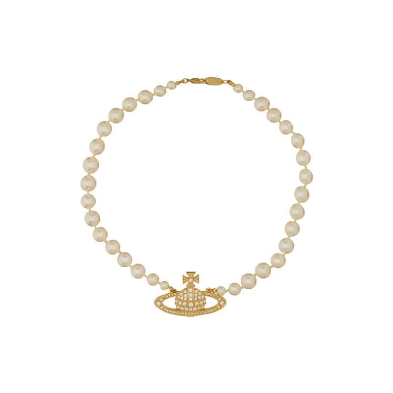PEARL CHOKER WITH ORB BAS-RELIEF