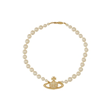 PEARL CHOKER WITH ORB BAS-RELIEF