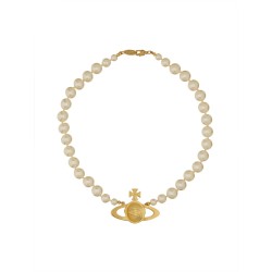 PEARL CHOKER WITH ORB BAS-RELIEF