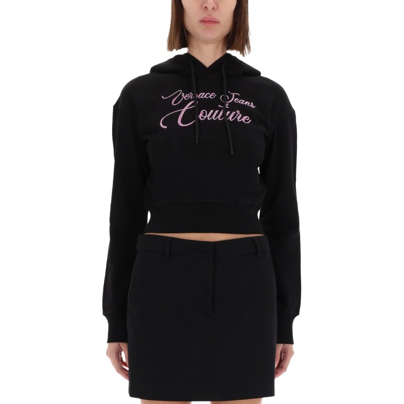 CROPPED SWEATSHIRT WITH LOGO