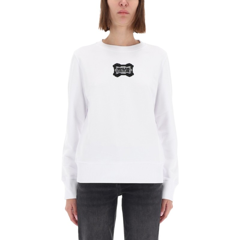 SWEATSHIRT WITH "BAROQUE" LOGO PATCH