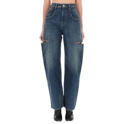 CROPPED JEANS WITH FRAYED HEM