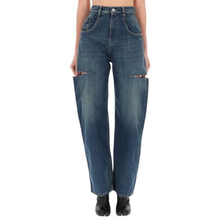 CROPPED JEANS WITH FRAYED HEM