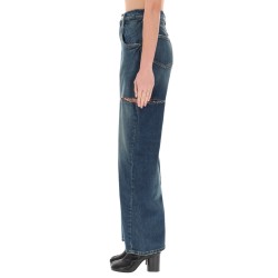 CROPPED JEANS WITH FRAYED HEM