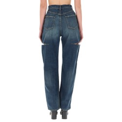 CROPPED JEANS WITH FRAYED HEM
