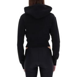 CROPPED SWEATSHIRT WITH "BAROQUE" LOGO PATCH