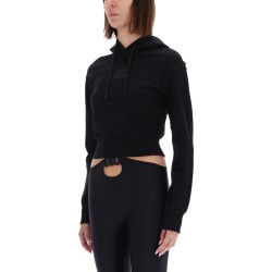 CROPPED SWEATSHIRT WITH "BAROQUE" LOGO PATCH