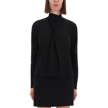 SHIRT WITH DRAPED COLLAR