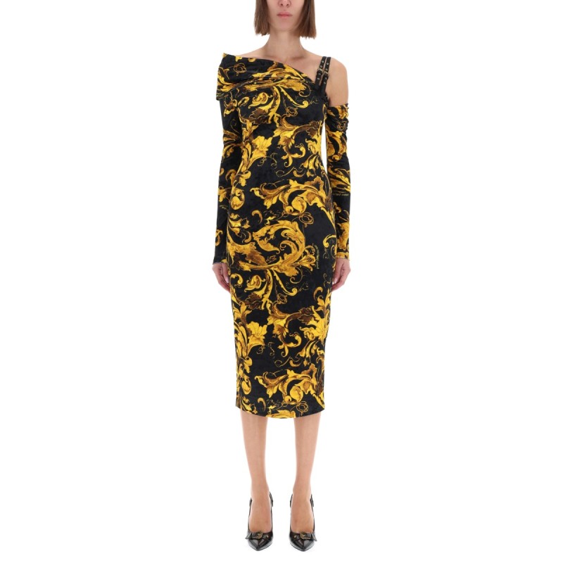 "PORCELAIN BAROQUE" PRINT DRESS