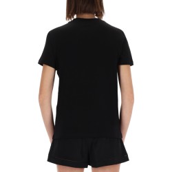 T-SHIRT WITH LOGO AND RHINESTONES