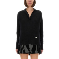 CASHMERE AND SILK LONG SLEEVE POLO SHIRT