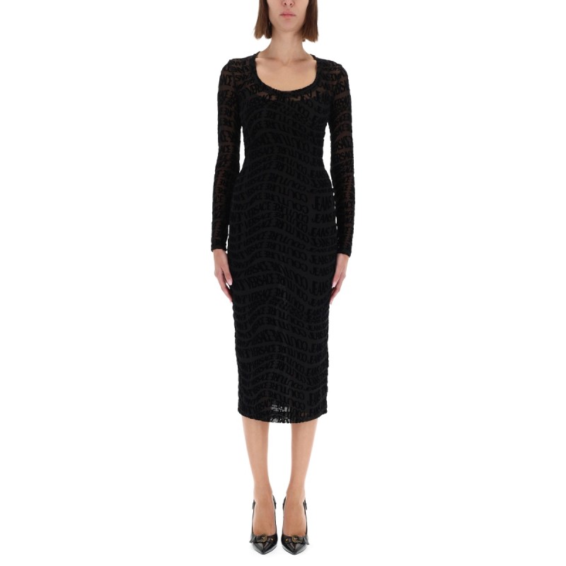 "LIQUIFY LOGOMANIA" MIDI DRESS