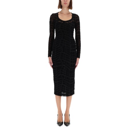 "LIQUIFY LOGOMANIA" MIDI DRESS