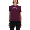 T-SHIRT WITH LOGO AND RHINESTONES