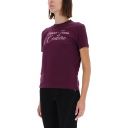 T-SHIRT WITH LOGO AND RHINESTONES