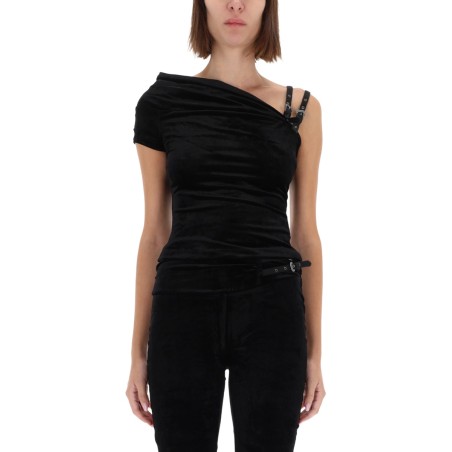 ONE-SHOULDER TOP WITH "BAROQUE" BUCKLE