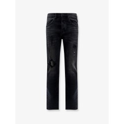 Dropped fit black denmim trousers