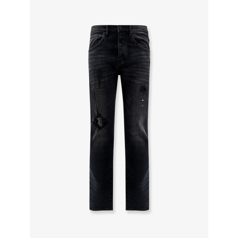 Dropped fit black denmim trousers