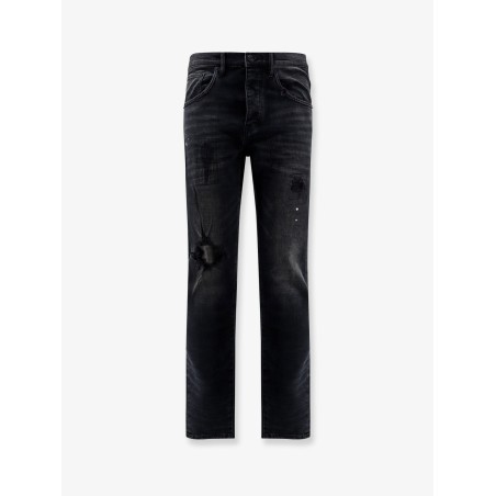 Dropped fit black denmim trousers