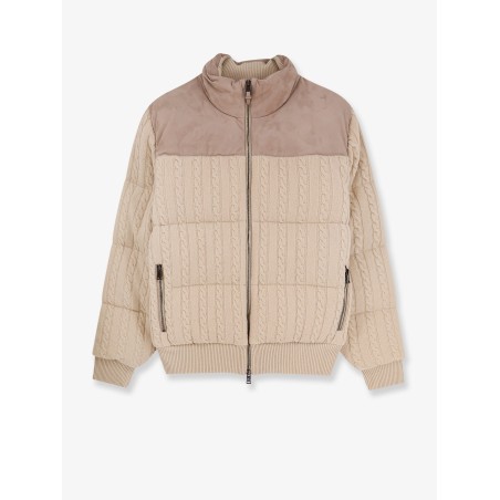 Heat virgin wool and cashmere jacket with suede inserts