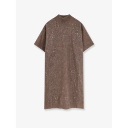 Mohair and virgin wool dress with sequins