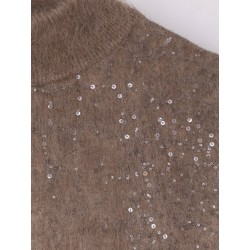 Mohair and virgin wool dress with sequins