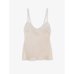 Silk top with lace detail