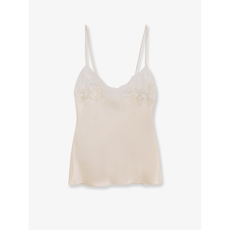 Silk top with lace detail