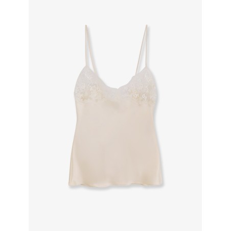 Silk top with lace detail