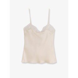 Silk top with lace detail