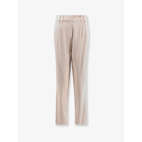 Equestrian stretch viscose and wool twill trousers with Monili