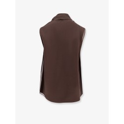 Crispy silk top with lavallière and Monili