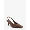 Suede slingback pumps with Monili decoration