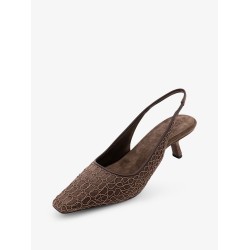 Suede slingback pumps with Monili decoration