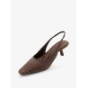 Suede slingback pumps with Monili decoration