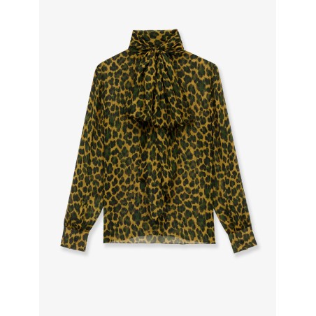 Silk shirt with lavallière neckline