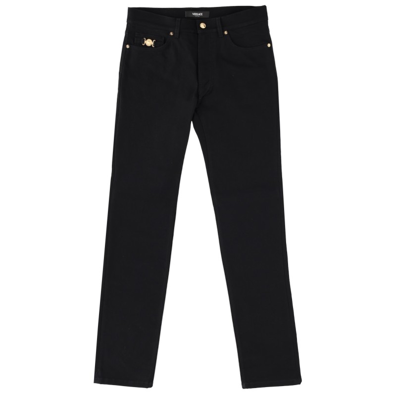 JEANS WITH "MEDUSA" DETAIL