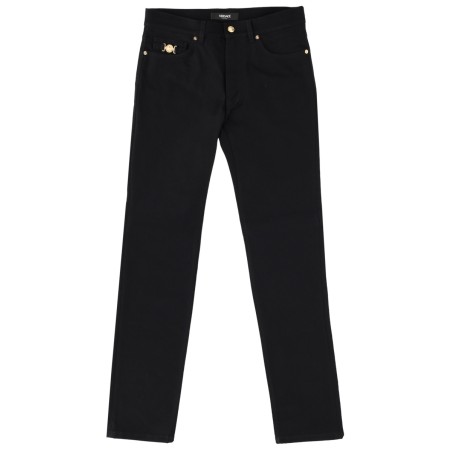 JEANS WITH "MEDUSA" DETAIL