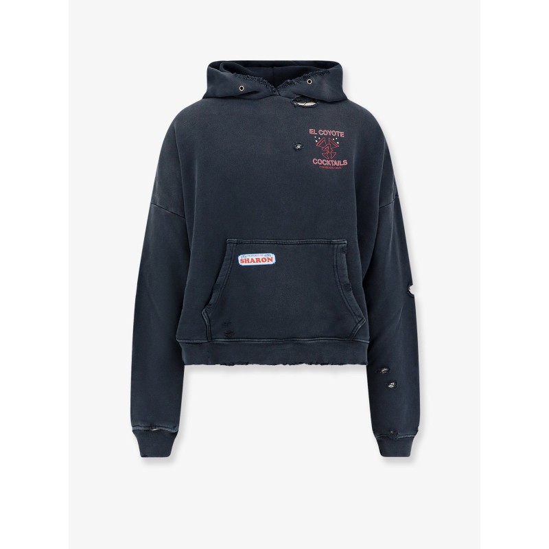 Paly cotton sweatshirt with Destroyed effect