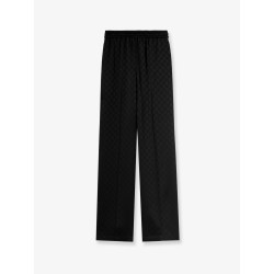 Viscose blend trousers with all-over GG motif