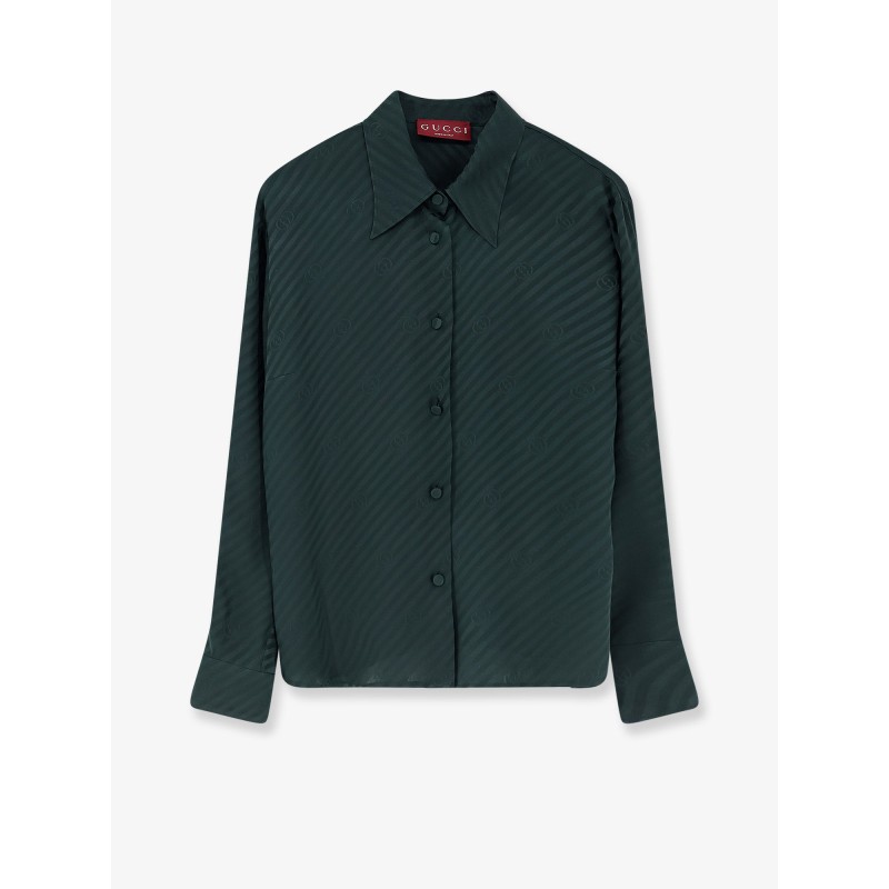 Silk shirt with diagonal motif