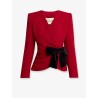 Wool crepe blazer with bow