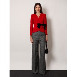 Wool crepe blazer with bow