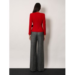 Wool crepe blazer with bow
