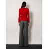 Wool crepe blazer with bow