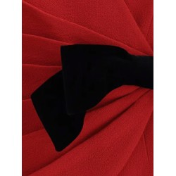 Wool crepe blazer with bow