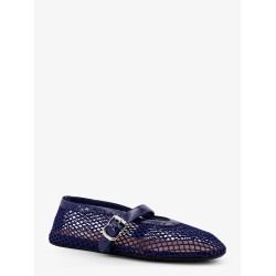 Mesh Ballet Flats with patent leather profile