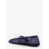 Mesh Ballet Flats with patent leather profile