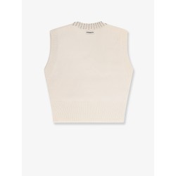 Wool blend vest with rhinestones